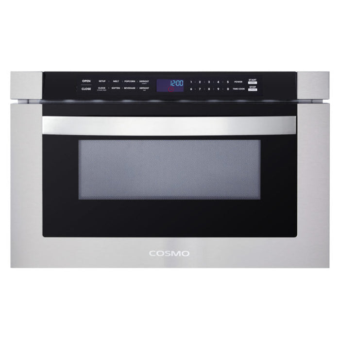 Cosmo Package - 30" Electric Range, Dishwasher, Refrigerator with Ice Maker, Wine Cooler and Microwave, COS-5PKG-266