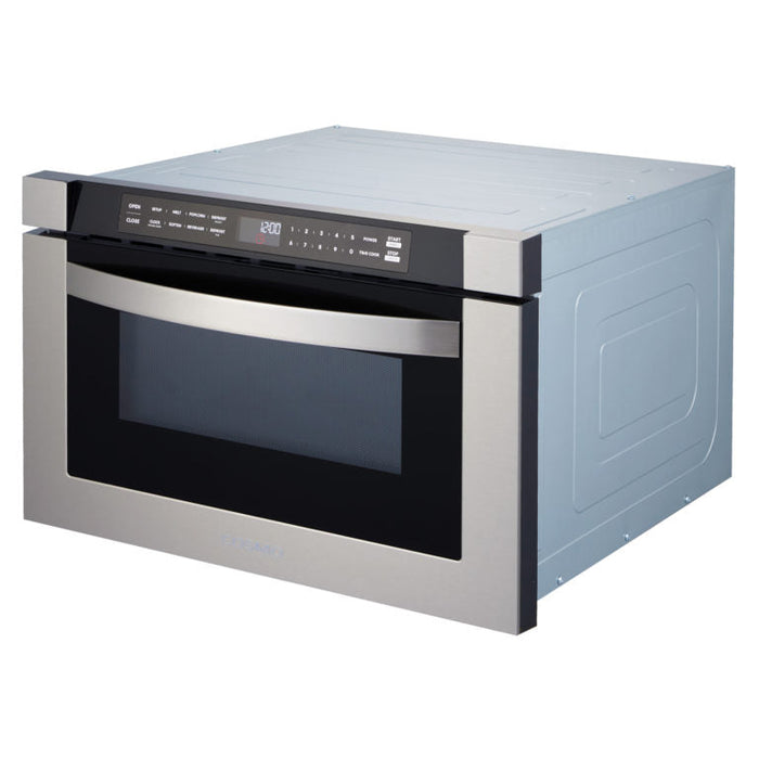 Cosmo Package - 30" Electric Range, Dishwasher, Refrigerator with Ice Maker, Wine Cooler and Microwave, COS-5PKG-266