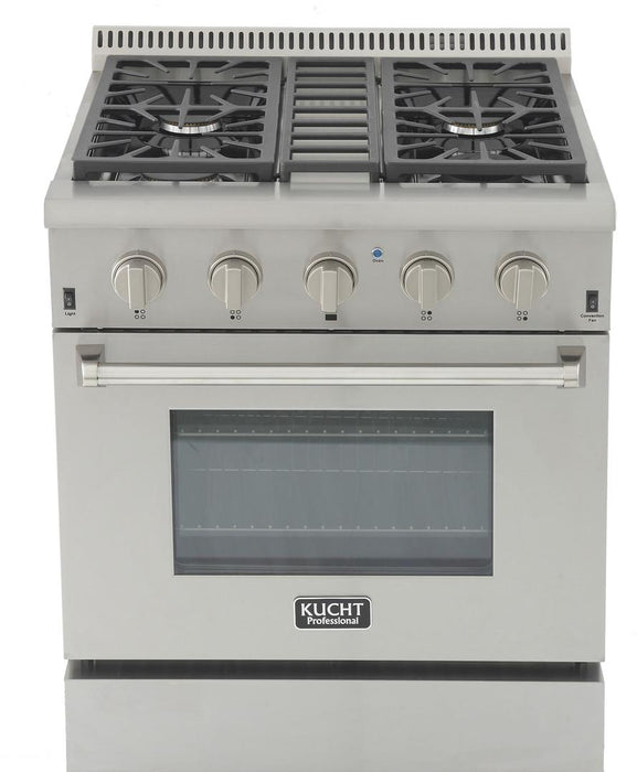 Kucht Professional 30 in. 4.2 cu ft. Natural Gas Range with Silver Knobs, KRG3080U-S