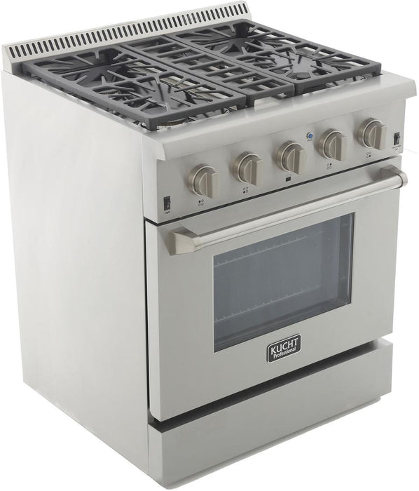 Kucht Professional 30 in. 4.2 cu ft. Propane Gas Range with Silver Knobs, KRG3080U/LP-S