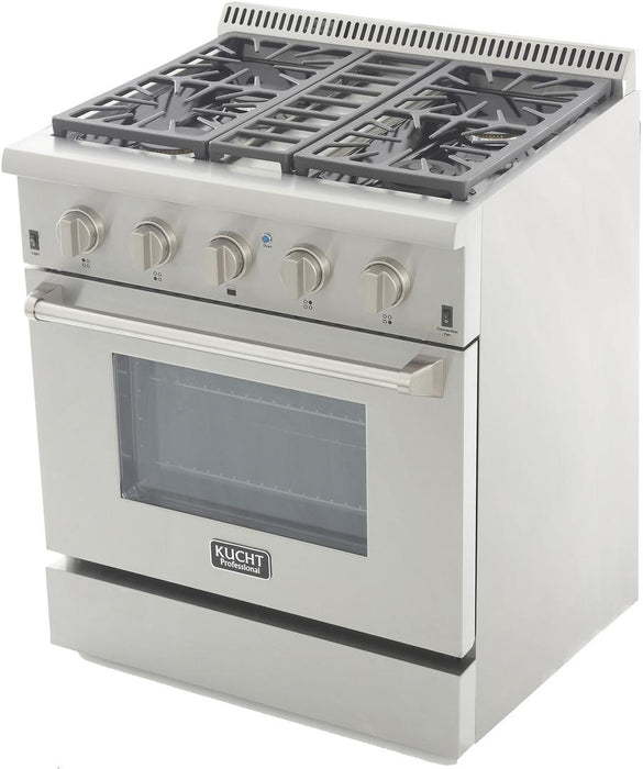 Kucht Professional 30 in. 4.2 cu ft. Natural Gas Range with Silver Knobs, KRG3080U-S