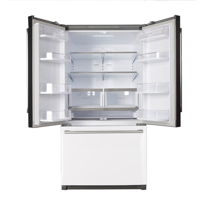 Kucht Professional 36 In. 26.1 cu. ft. Refrigerator with Interior Ice Maker, White, K748FDS-W