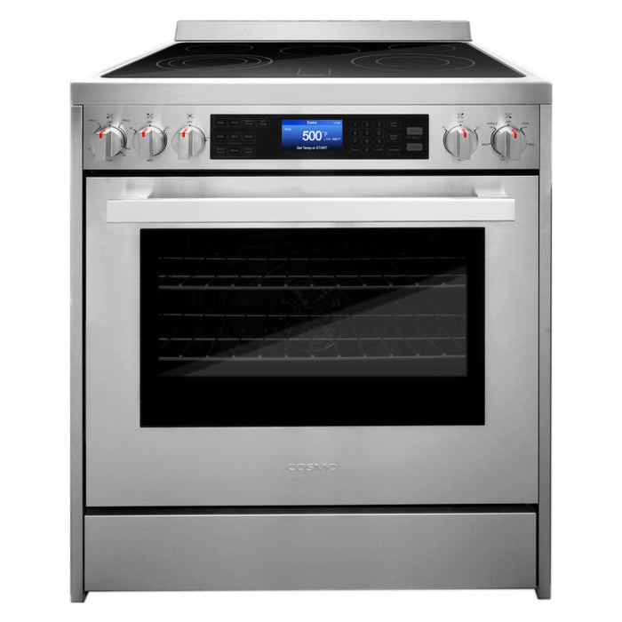 Cosmo Package - 30" Electric Range, Refrigerator with Ice Maker, Dishwasher and Wine Cooler, COS-4PKG-010