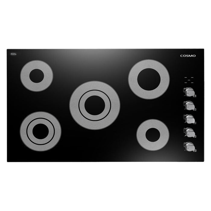 Cosmo 36" Electric Ceramic Glass Cooktop with 5 Burners and Dual Zone Elements, COS-365ECC