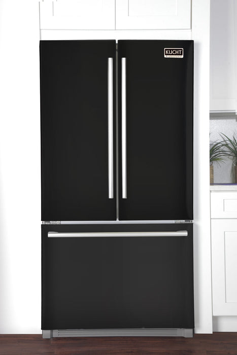 Kucht Professional 36 In. 26.1 cu. ft. Refrigerator with Interior Ice Maker, Black, K748FDS-K