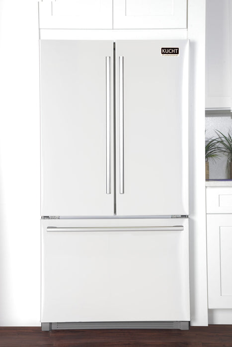 Kucht Professional 36 In. 26.1 cu. ft. Refrigerator with Interior Ice Maker, White, K748FDS-W