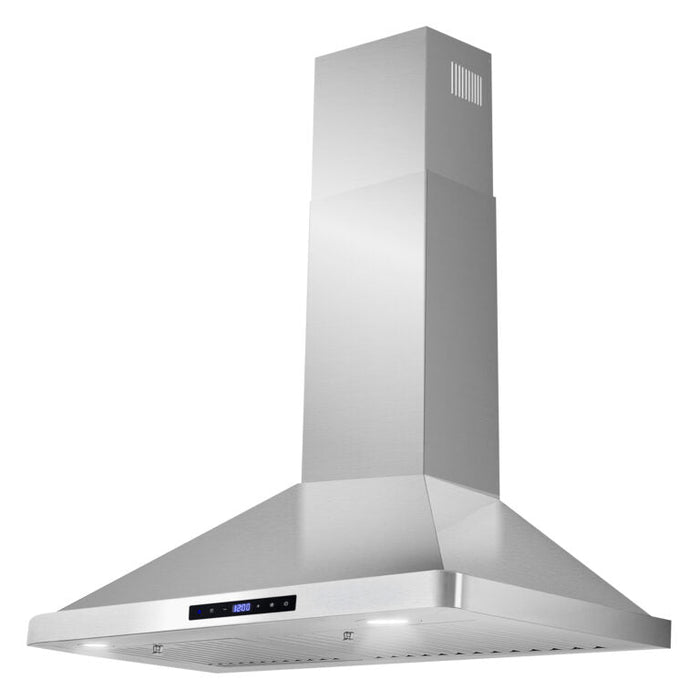 Cosmo Package - 30" Electric Range, Wall Mount Range Hood, Refrigerator with Ice Maker and Dishwasher, COS-4PKG-175