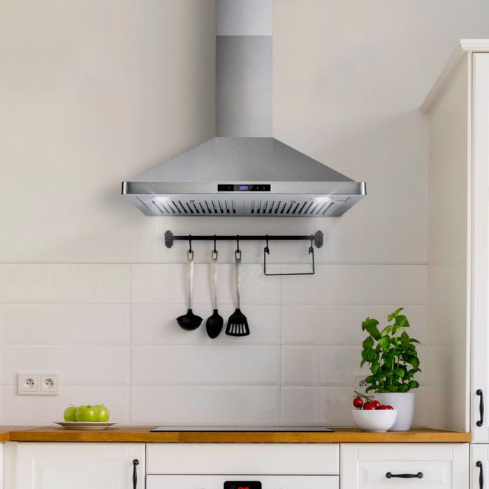 Cosmo 30" 380 CFM Convertible Wall Mount Range Hood with Digital Touch Controls, COS-63175S