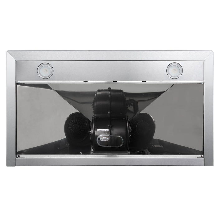 Cosmo 36" 380 CFM Convertible Wall Mount Range Hood with Push Button Controls and Carbon Filter Kit, COS-63190-DL