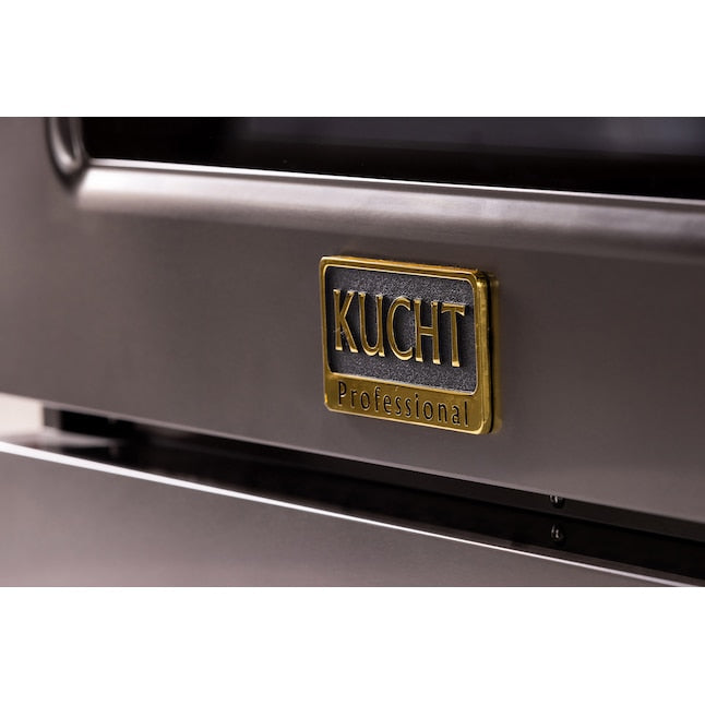 Kucht 48" 8 Burner Double Oven Propane Gas Dual Fuel Range in Titanium Stainless Steel with Digital Thermostat