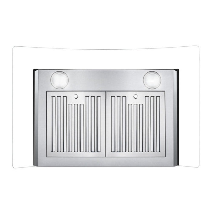 Cosmo 30" 380 CFM Convertible Wall Mount Range Hood with Glass Canopy and Push Button Controls, COS-668WRC75