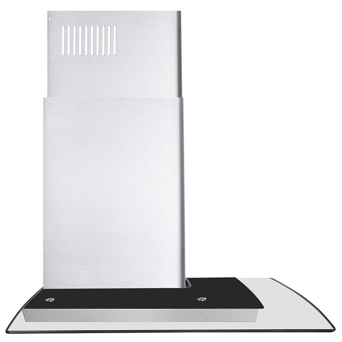 Cosmo 30" 380 CFM Convertible Wall Mount Range Hood with Glass Canopy, Digital Touch Controls and Carbon Filter Kit, COS-668WRCS75-DL