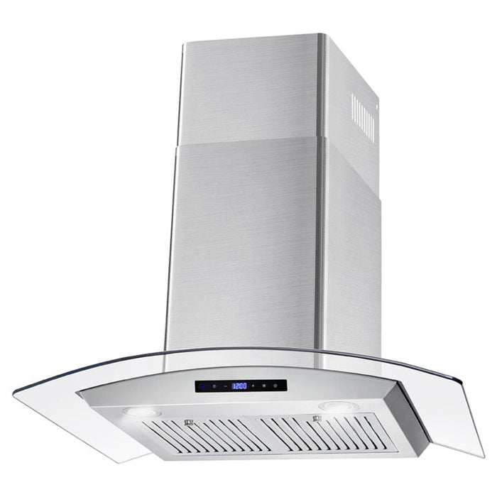 Cosmo 30" 380 CFM Convertible Wall Mount Range Hood with Glass Canopy and Digital Touch Controls, COS-668WRCS75