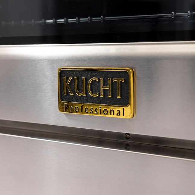 Kucht 48" 6.7 cu. ft. 8 Burner Propane Gas Dual Fuel Range in Stainless Steel with Gold Accents and Digital Thermostat