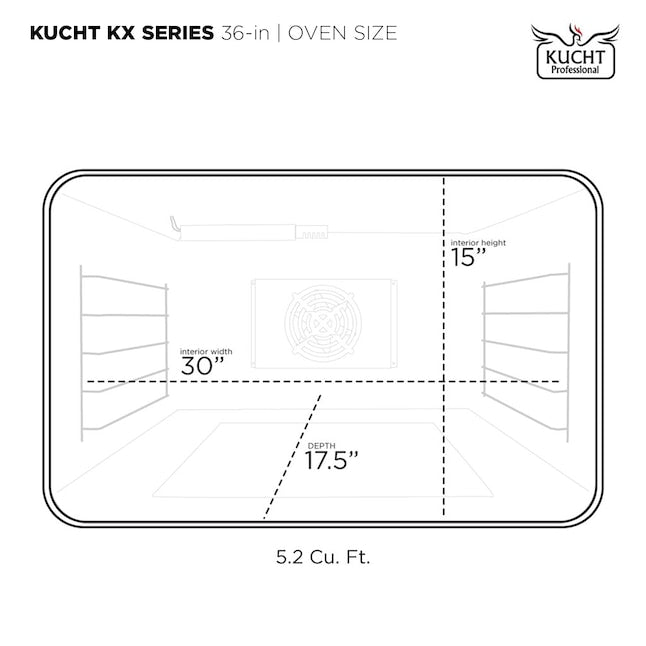 Kucht 36" 5.2 cu. ft. 6 Burner Propane Gas Dual Fuel Range in Stainless Steel with Digital Thermostat