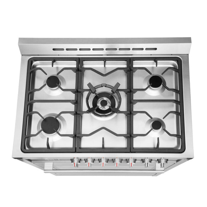 Cosmo 36" 3.8 cu. ft. Single Oven Gas Range with 5 Burner Cooktop and Heavy Duty Cast Iron Grates in Stainless Steel, COS-965AGC