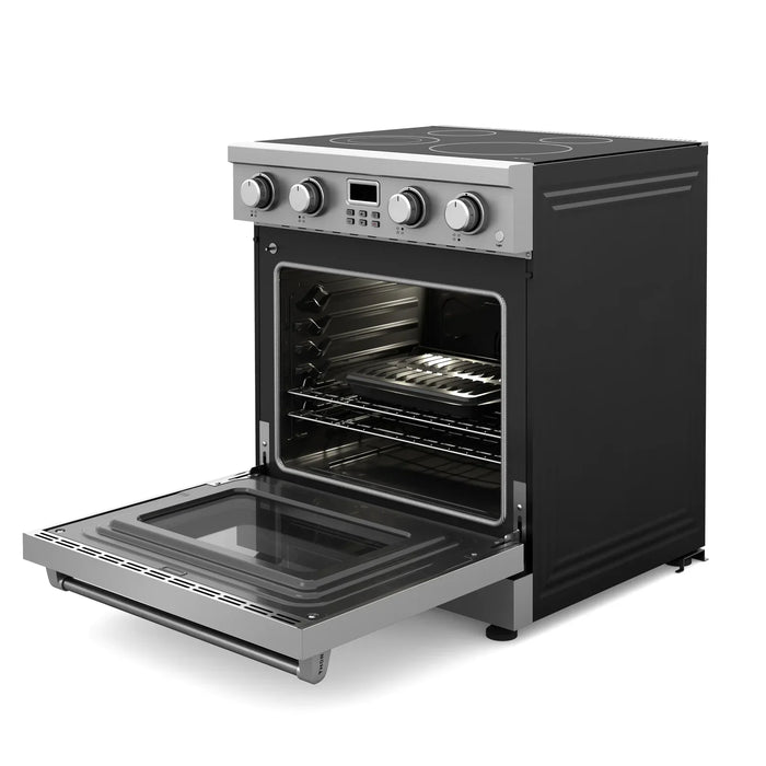 Thor Kitchen A-Series 2-Piece Appliance Package - 30-Inch Electric Range and Under Cabinet Range Hood in Stainless Steel