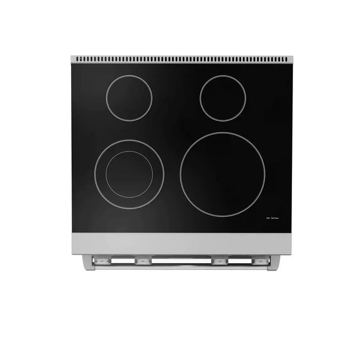 Thor Kitchen A-Series 2-Piece Appliance Package - 30-Inch Electric Range and Wall Mount Range Hood in Stainless Steel