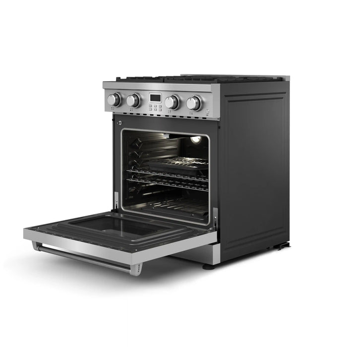 Thor Kitchen A-Series 3-Piece Appliance Package - 30-Inch Gas Range, Refrigerator, and Dishwasher in Stainless Steel