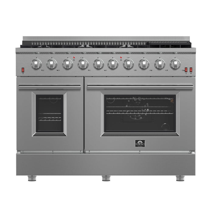 Forno 48" Freestanding Gas Range with 8 Sealed Burners in Stainless Steel, FFSGS6244-48