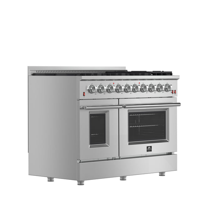 Forno 48" Freestanding Gas Range with 8 Sealed Burners in Stainless Steel, FFSGS6244-48