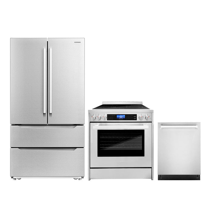 Cosmo Package - 30" Electric Range, Dishwasher and Refrigerator with Ice Maker, COS-3PKG-092