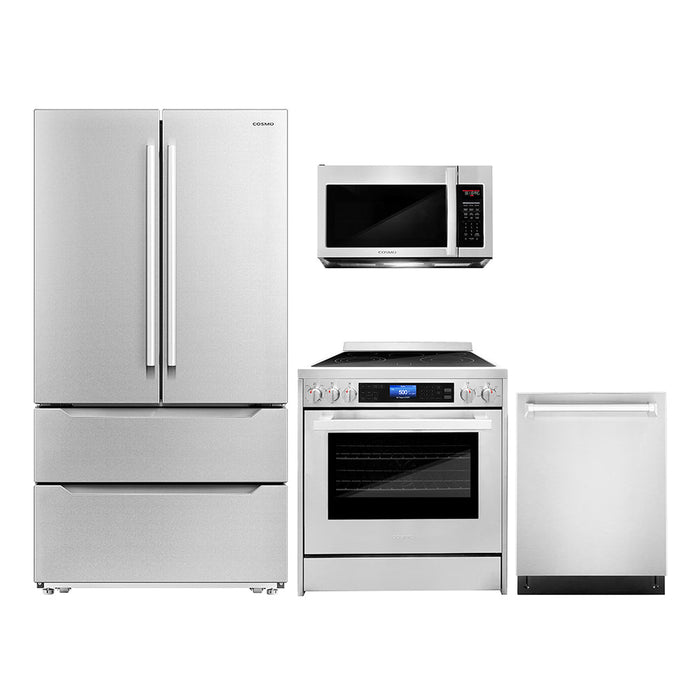 Cosmo Package - 30" Electric Range, Refrigerator with Ice Maker, Dishwasher and Microwave, COS-4PKG-227