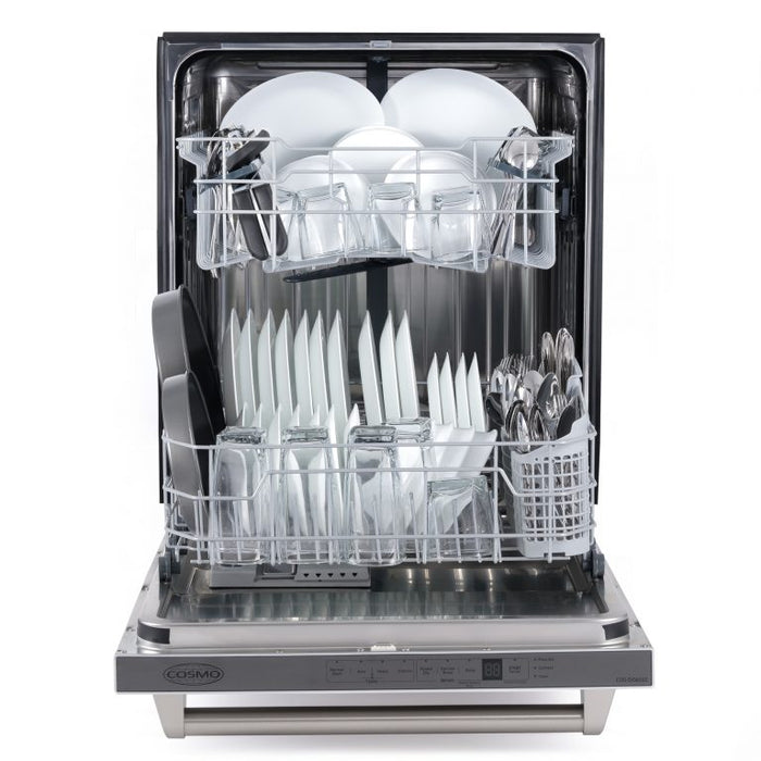 Cosmo 24" Top Control Built-In Tall Tub Dishwasher in Fingerprint Resistant Stainless Steel, COS-DIS6502