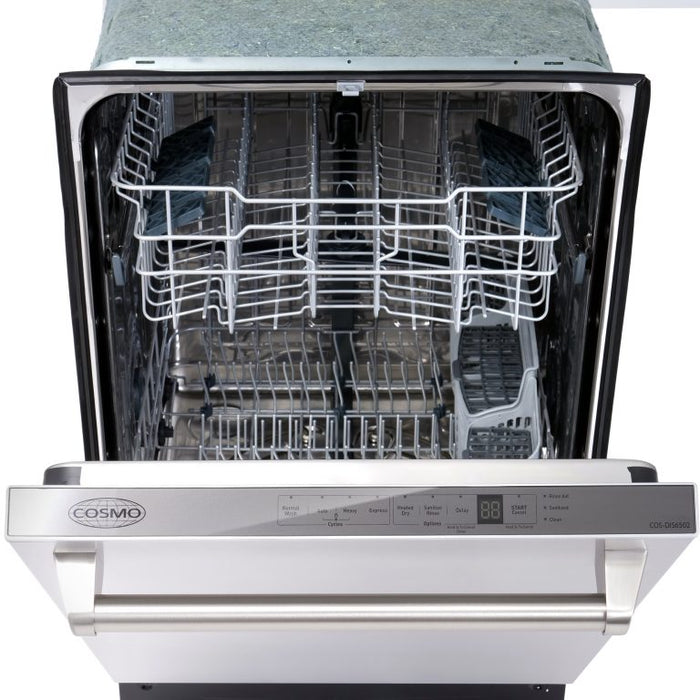 Cosmo 24" Top Control Built-In Tall Tub Dishwasher in Fingerprint Resistant Stainless Steel, COS-DIS6502