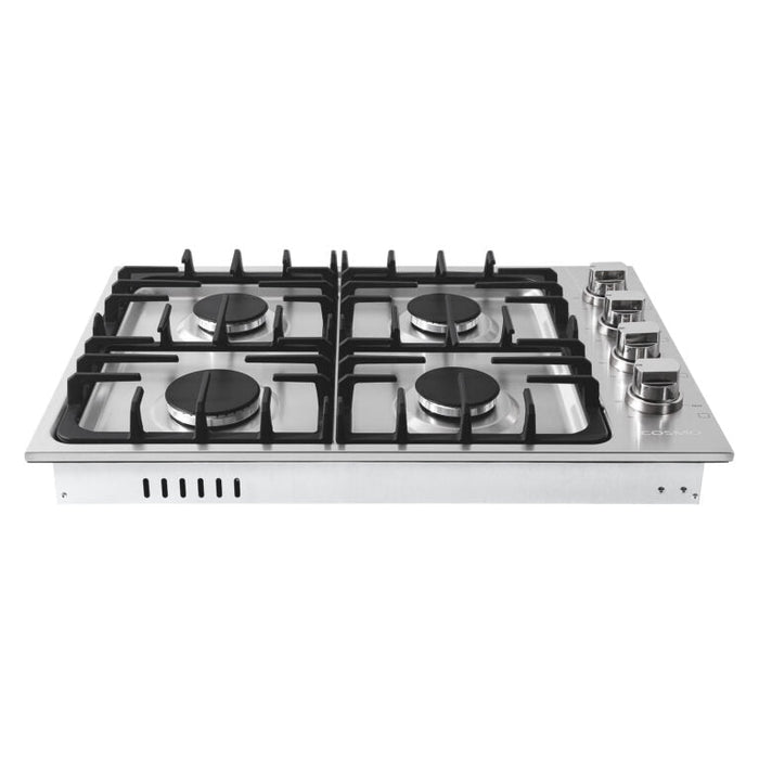 Cosmo 30" Gas Cooktop in Stainless Steel with 4 Italian Made Burners, COS-DIC304