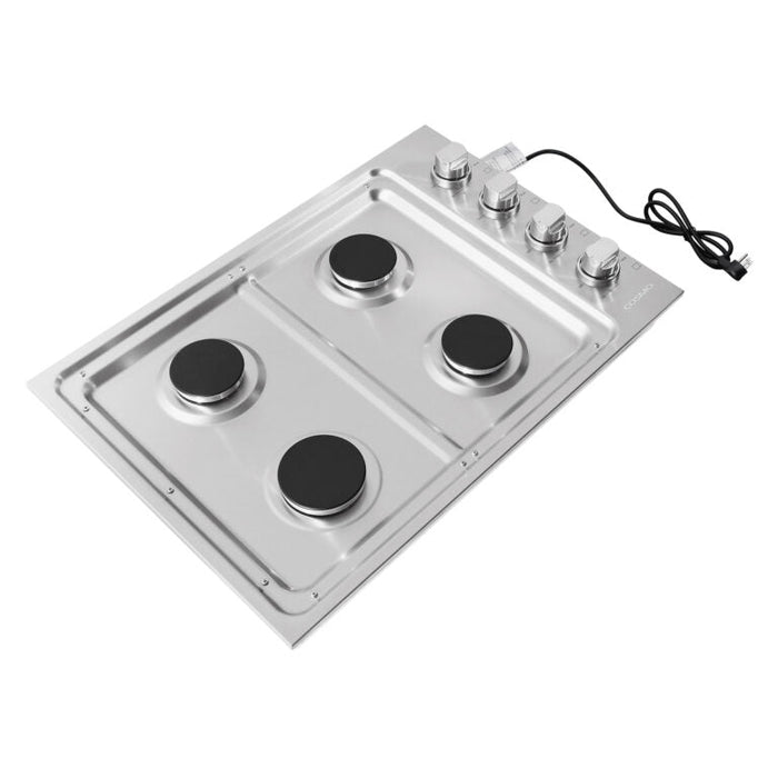 Cosmo 30" Gas Cooktop in Stainless Steel with 4 Italian Made Burners, COS-DIC304