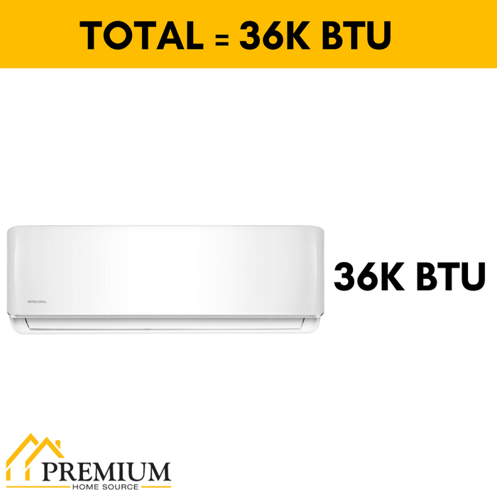 MRCOOL DIY 36K BTU Ductless Mini Split Heat Pump Complete System, Energy Star, 4th Gen, DIY-36-HP-WM-230C25