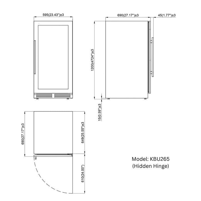 KingsBottle 47-Inch Tall Dual Zone Wine Cooler with Low-E Glass Door