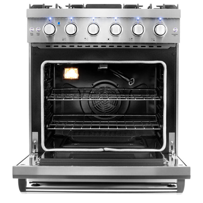 Cosmo 30" 4.5 cu. ft. Slide-In Freestanding Gas Range with 5 Sealed Burner and Convection Oven in Stainless Steel, COS-EPGR304