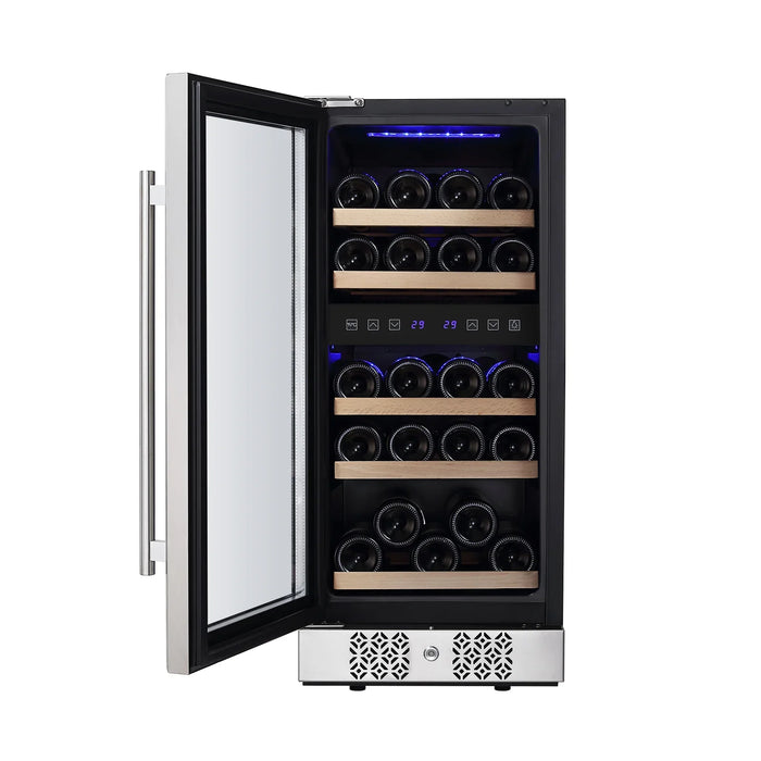 Empava 15" 29 Bottle Dual Zone Wine Cooler, EMPV-WC02D