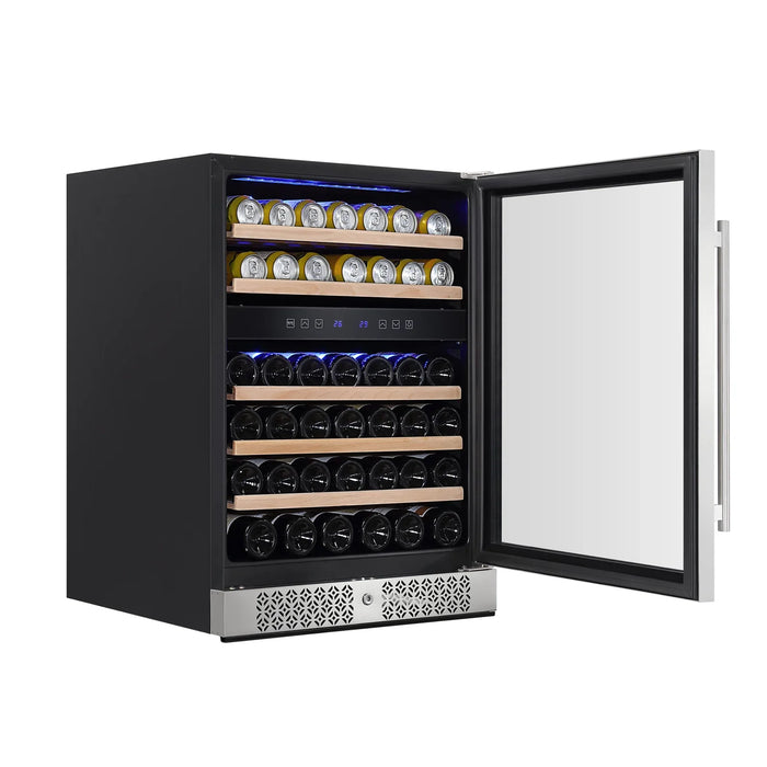 Empava 24" 46 Bottle Dual Zone Wine and Beverage Cooler, EMPV-WC04D