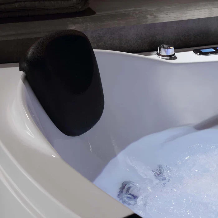 Empava 59" Hydrotherapy Corner Whirlpool Bathtub with Faucet, EMPV-59JT319LED