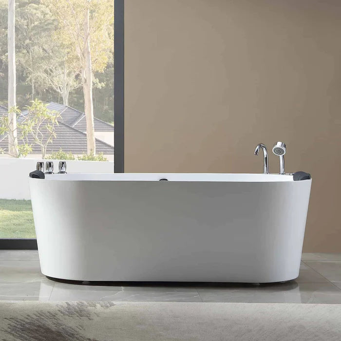 Empava 67" Freestanding Whirlpool Bathtub with Faucet, EMPV-67AIS07