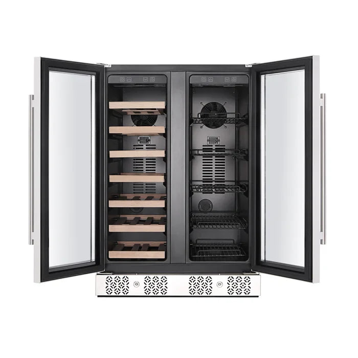 Empava 24" 20 Bottle and 78 Can Dual Zone Wine Cooler & Beverage Fridge, EMPV-BR03D