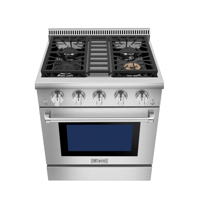 Empava 30" Slide-In Single Oven Natural Gas Range with 4 Burners - 4.2 cu. ft., EMPV-30GR03