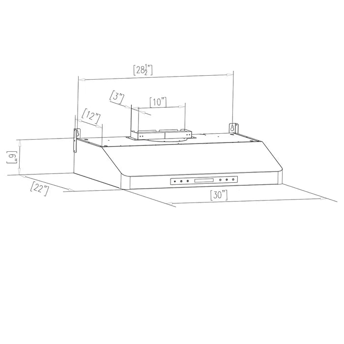 Empava 30" 500 CFM Ultra Slim Ducted Under Cabinet Range Hood, EMPV-30RH13