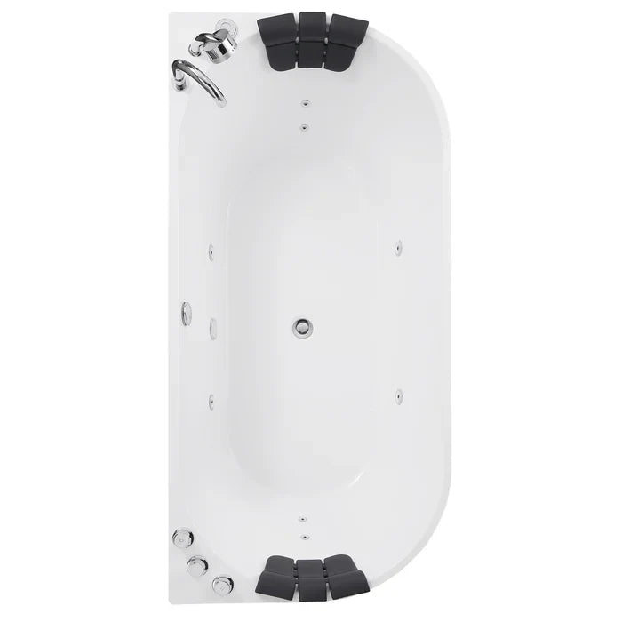 Empava 67" Freestanding Whirlpool Bathtub with Faucet, EMPV-67AIS07