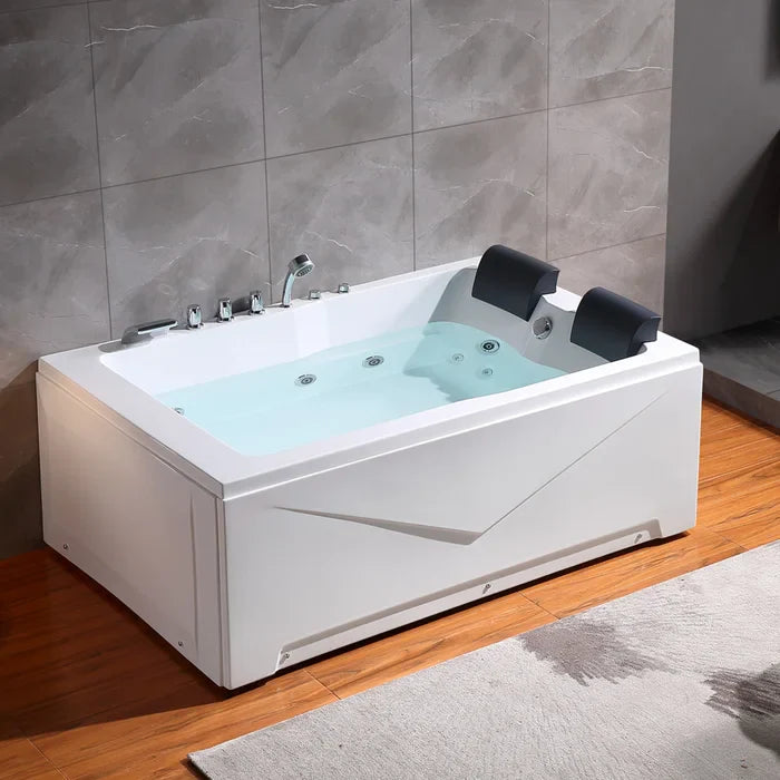 Empava 71" Alcove Whirlpool Bathtub with Faucet, EMPV-71JT667B