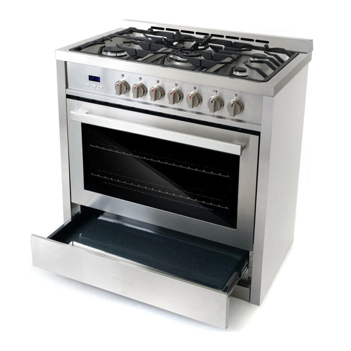 Cosmo Commercial 36" 3.8 cu. ft. Dual Fuel Range with Convection Oven and Storage Drawer, COS-F965NF