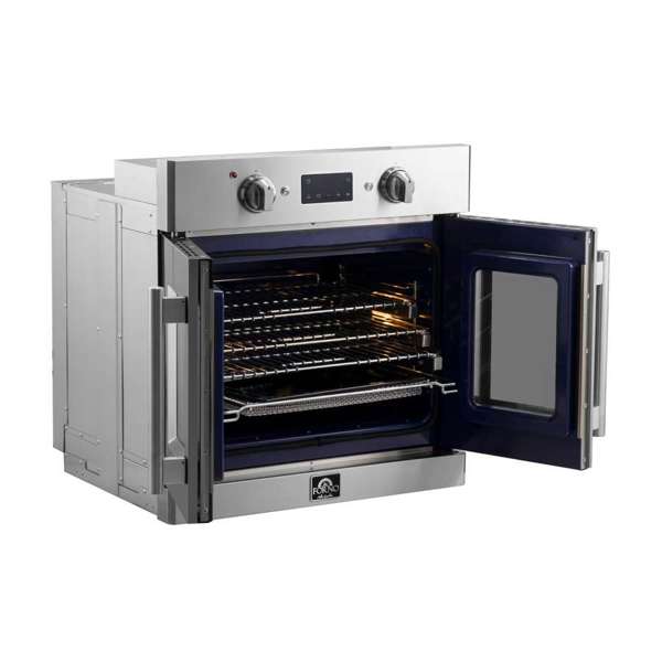 Forno 30" 3.58 Cu. Ft. French Door Electric Wall Oven with Telescopic Racks, Air Fry, Self-Clean and Sous Vide, FBOEL1371-30