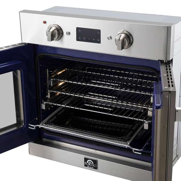 Forno 30" 3.58 Cu. Ft. French Door Electric Wall Oven with Telescopic Racks, Air Fry, Self-Clean and Sous Vide, FBOEL1371-30