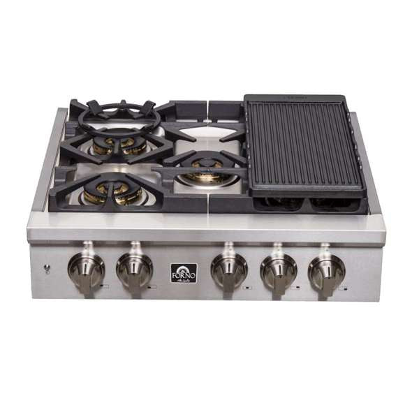 Forno 30" Gas Rangetop With 5 Sealed Burners in Stainless Steel, FCTGS5751-30