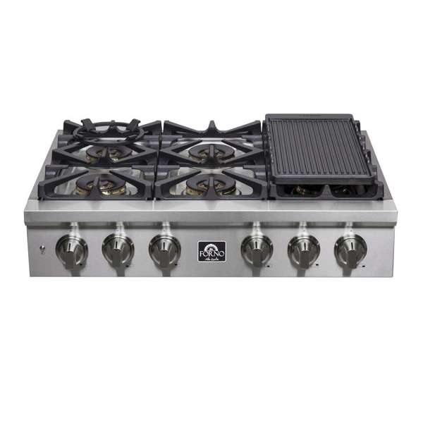 Forno 36" Gas Rangetop With 6 Sealed Burners in Stainless Steel, FCTGS5751-36