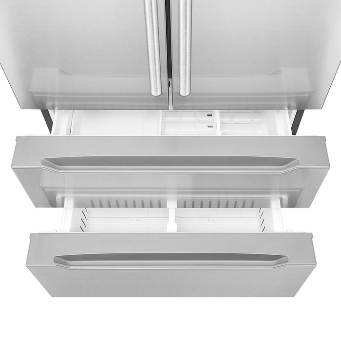 Cosmo Package - 36" Dual Fuel Range, Wall Mount Range Hood, Refrigerator with Ice Maker and Dishwasher, COS-4PKG-224