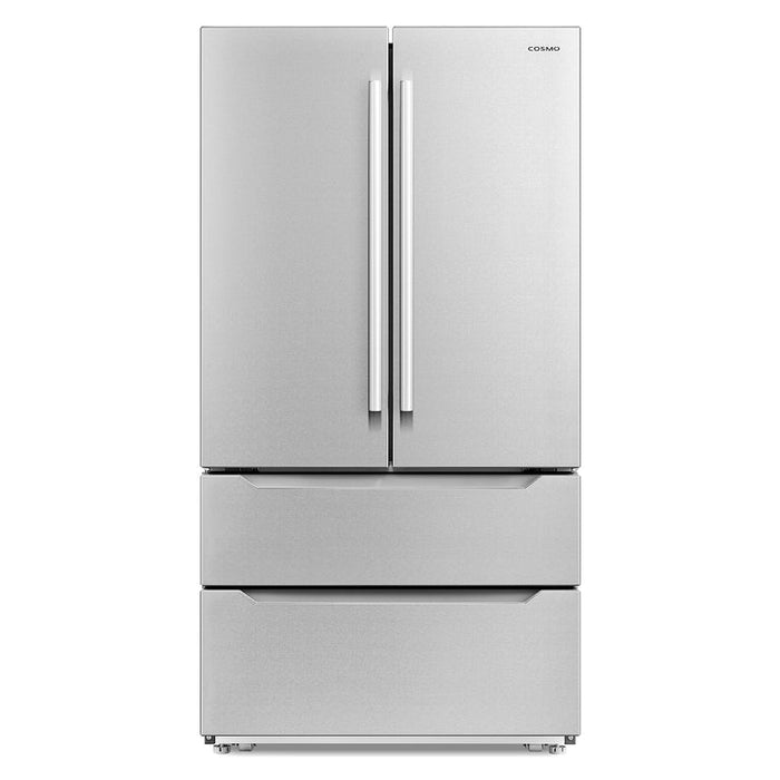 Cosmo Package - 36" Dual Fuel Range, Wall Mount Range Hood, Refrigerator with Ice Maker and Dishwasher, COS-4PKG-223